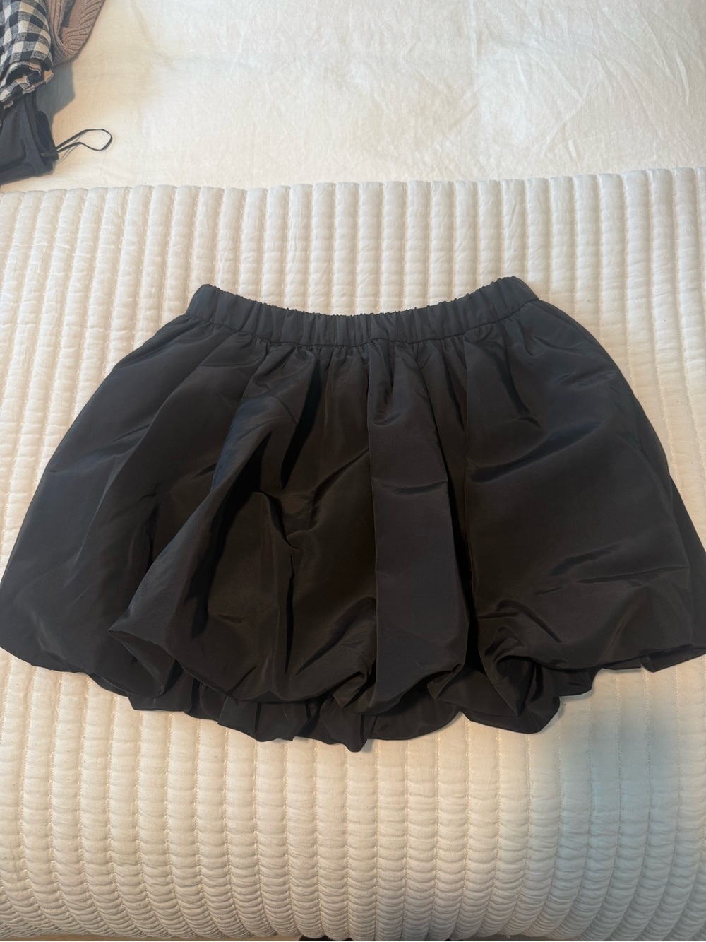 Express Black Bubble Skater Mini Skirt